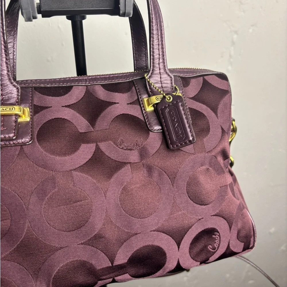 Coach Op Art Bag in Deep Plum - Picture 2 of 5